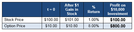 Options trading leverage