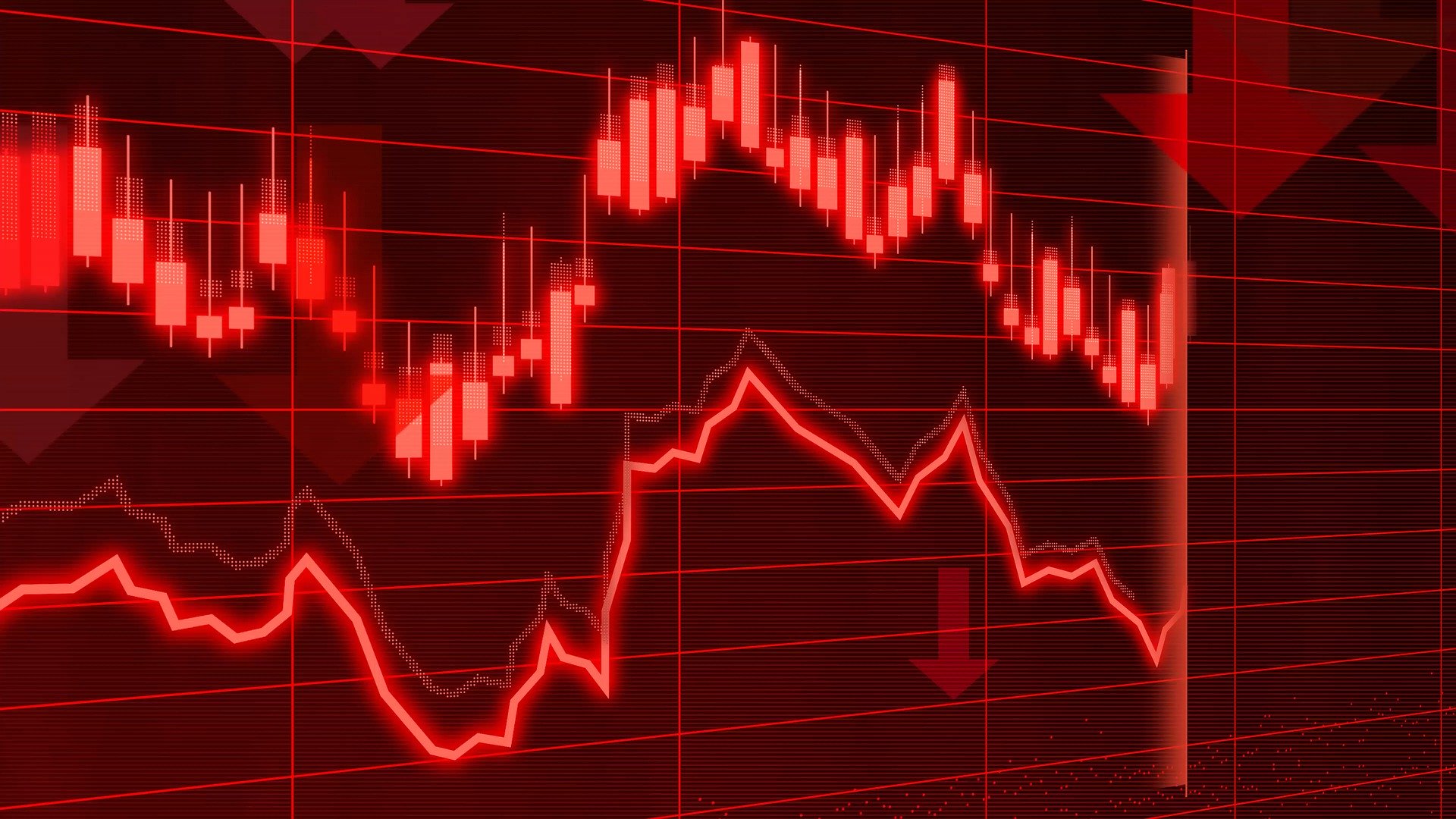 Red Chart Showing Stock Pricing Decrease